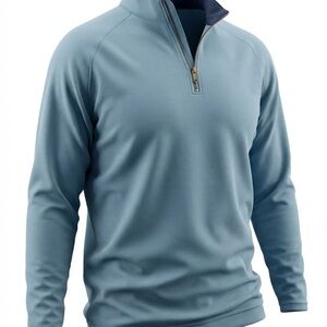 Peter Millar Light Blue Quarter-Zip Pullover - Men’s